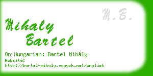 mihaly bartel business card